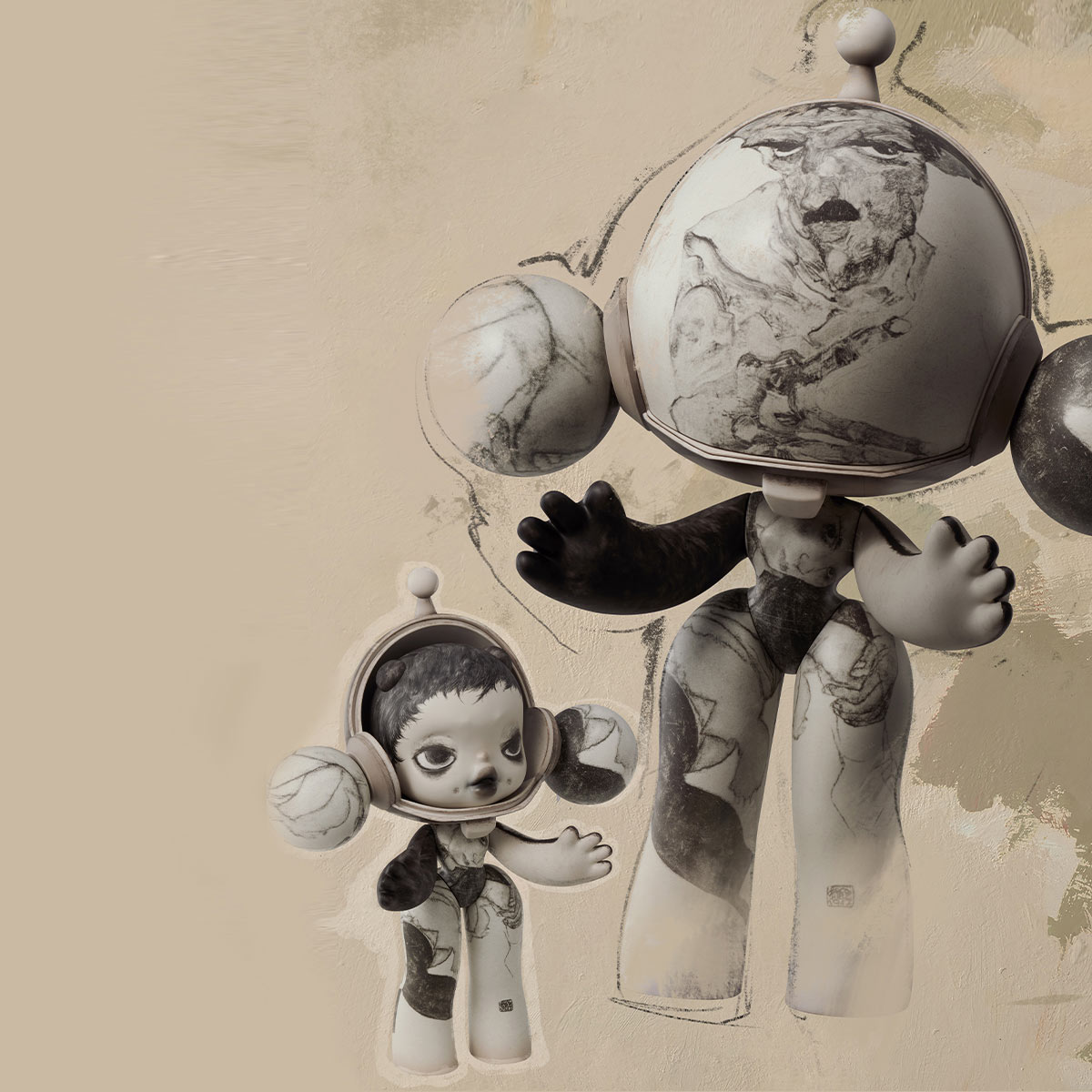 MEGA SKULLPANDA 400% Egon Schiele - POP MART (Thailand)