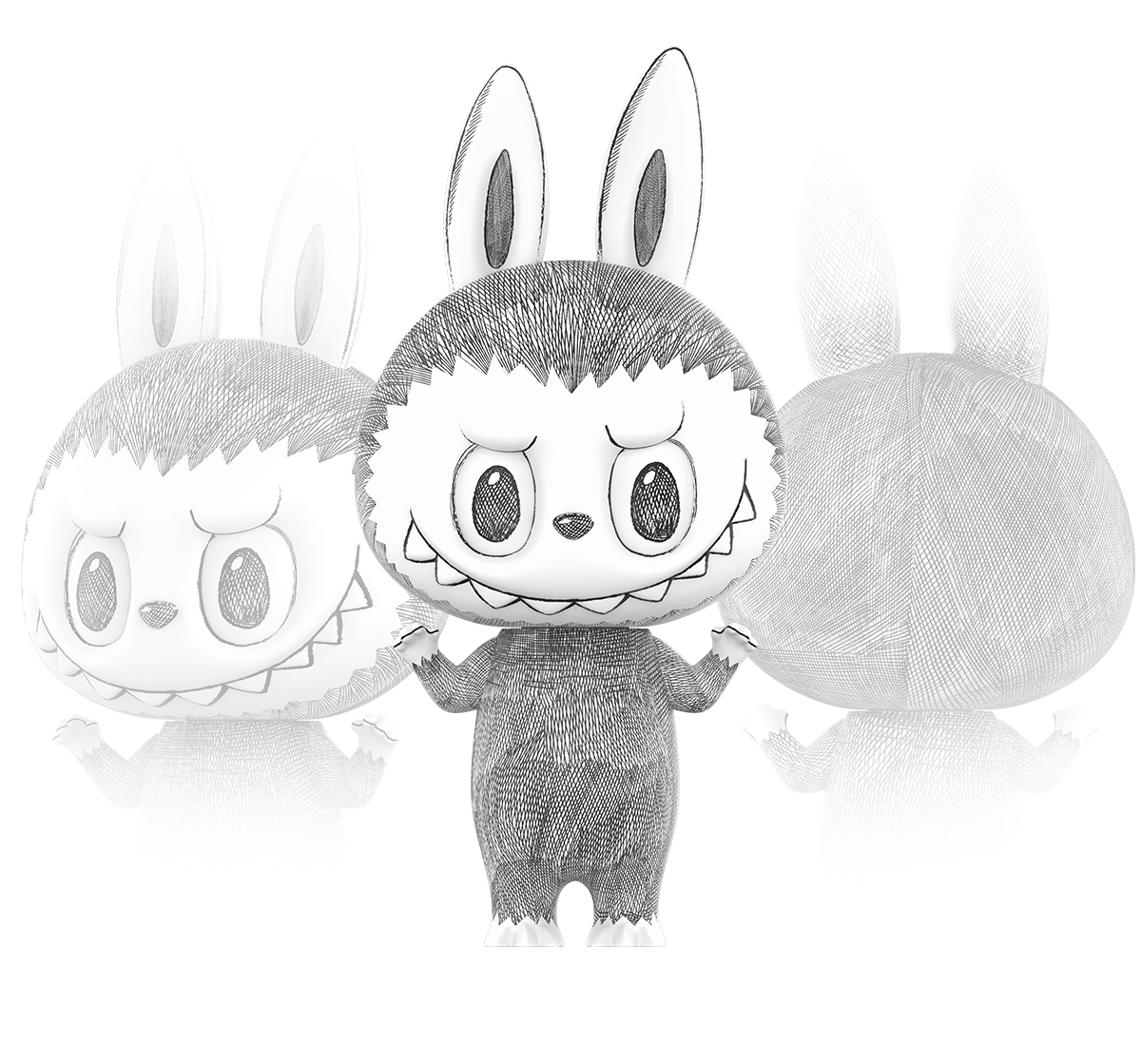 【新品未開封】MEGA LABUBU スケッチフィギュア 400% MEGA LABUBU 400% Sketch - POP MART (Thailand)