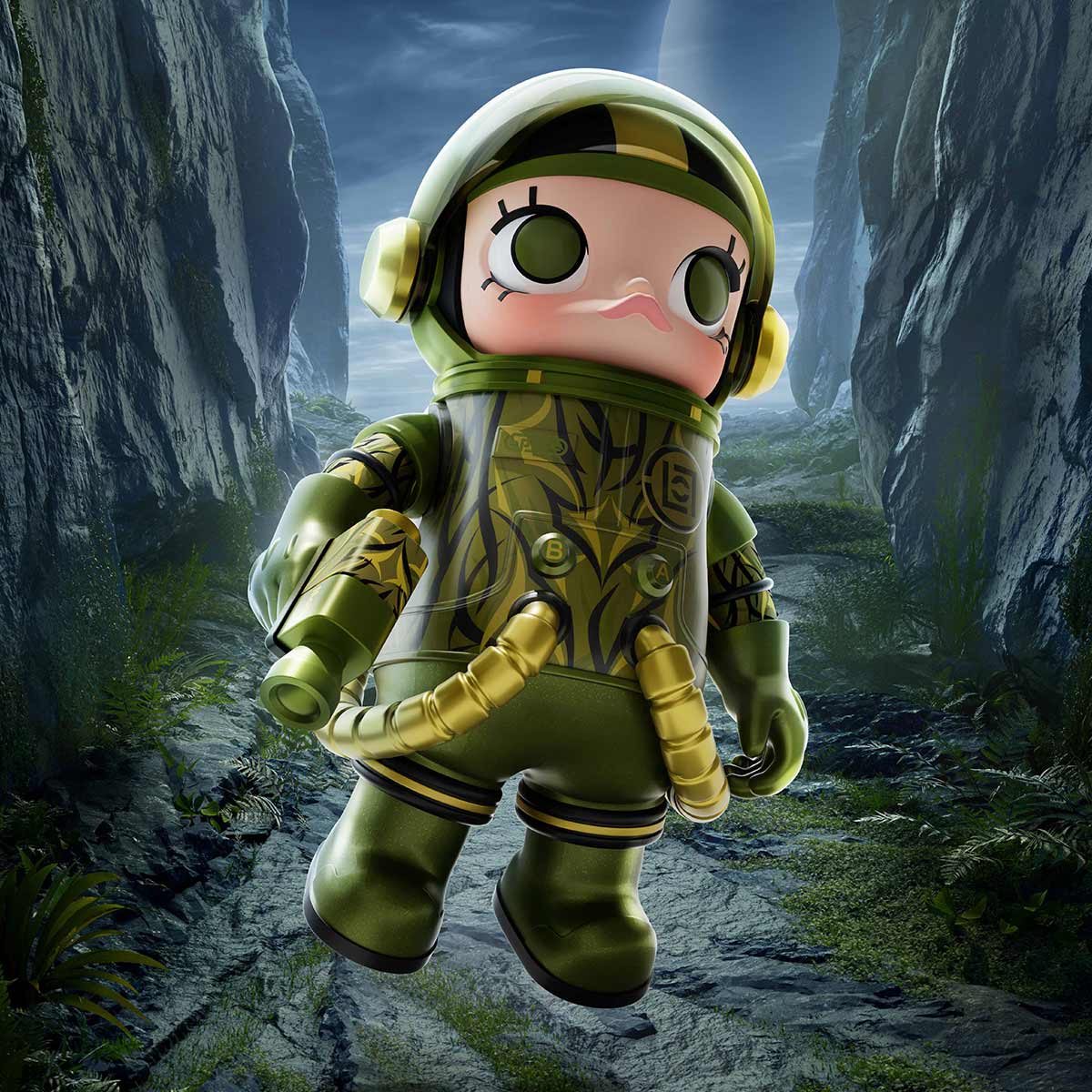 ミリタリー popmart MEGA SPACE MOLLY100%CLOT MEGA SPACE MOLLY 100%CLOT-OLIVE ALIENEGRA - POP MART (Thailand)