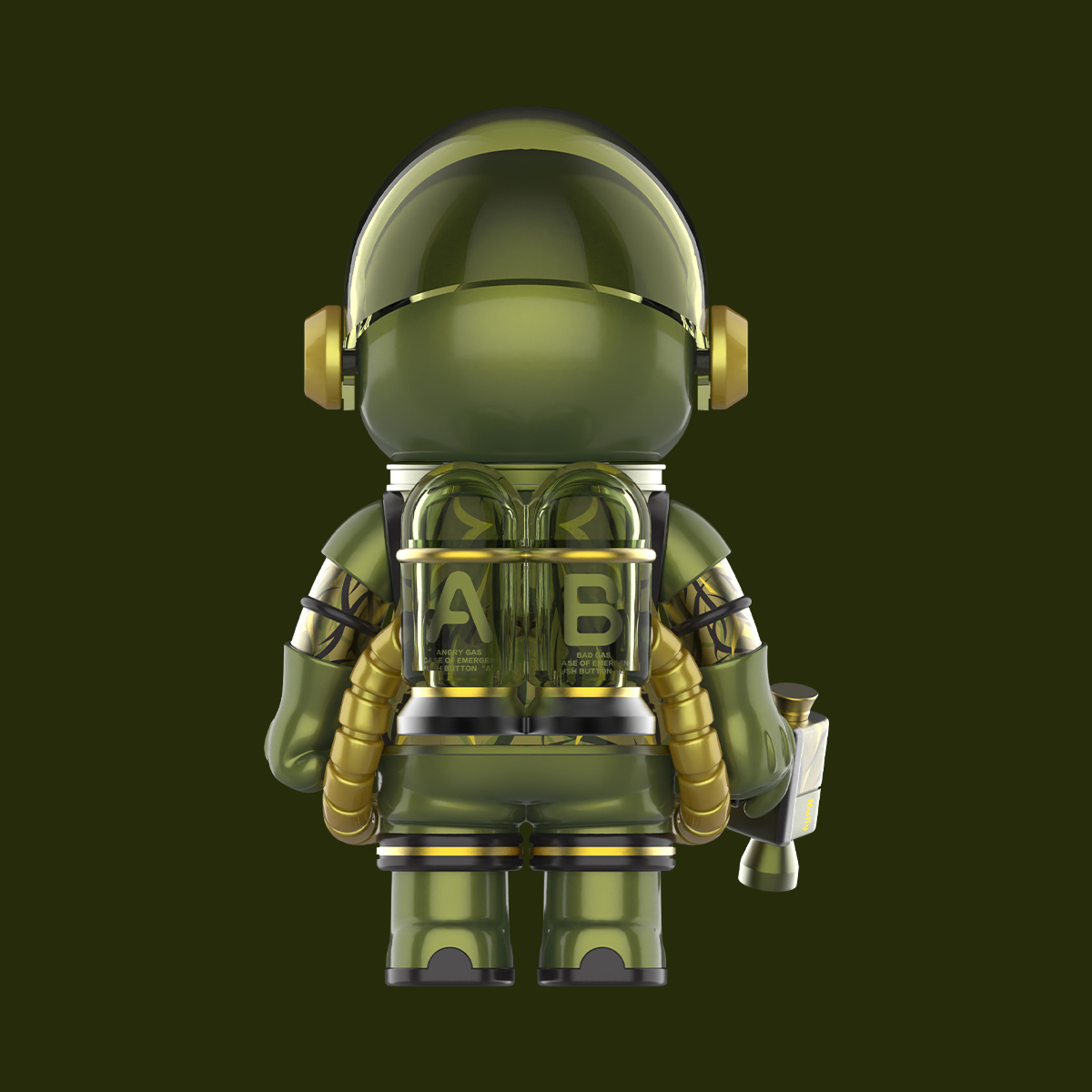 MEGA SPACE MOLLY 100%CLOT-OLIVE ALIENEGRA - POP MART (Thailand)
