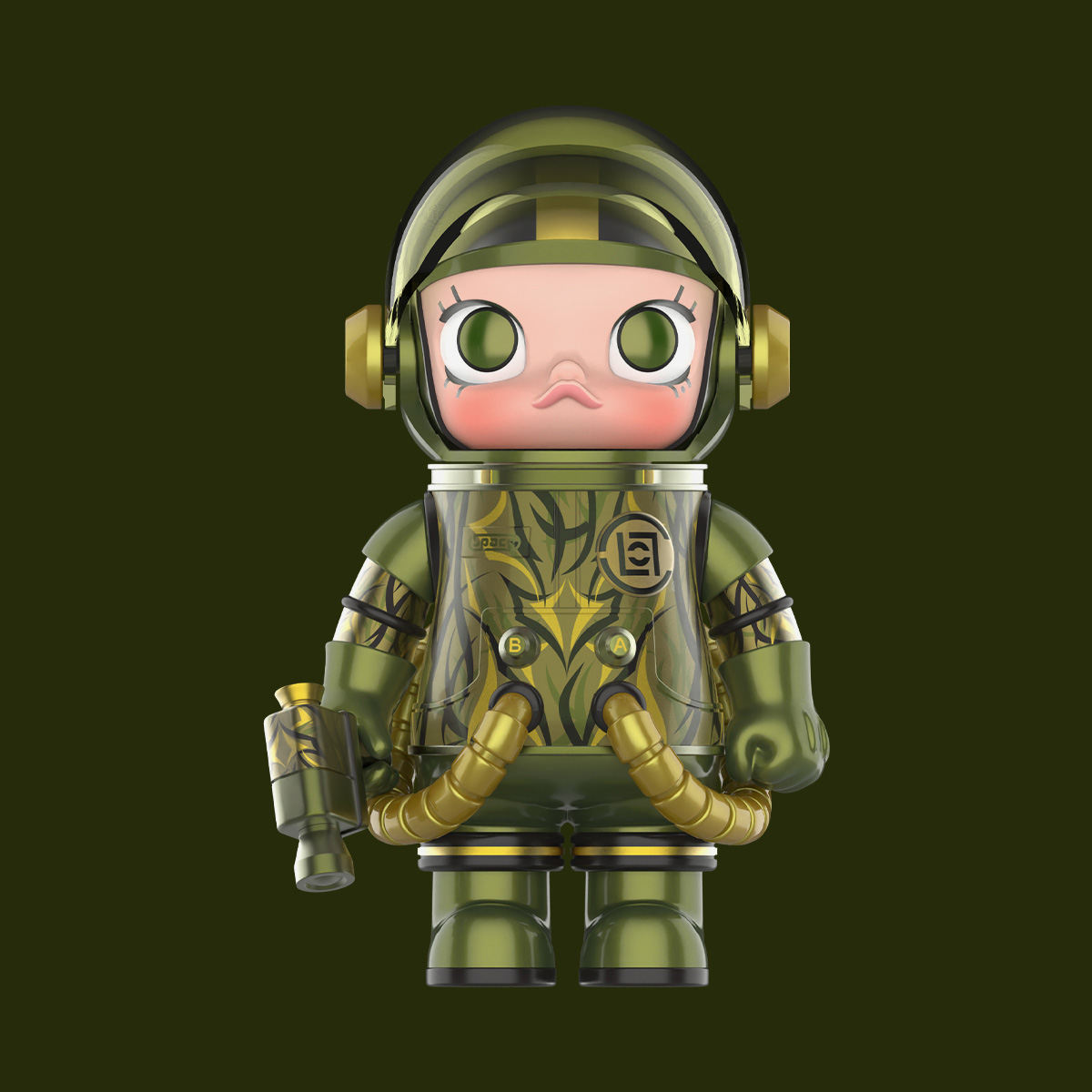 MEGA SPACE MOLLY 100%CLOT-OLIVE ALIENEGRA - POP MART (Thailand)
