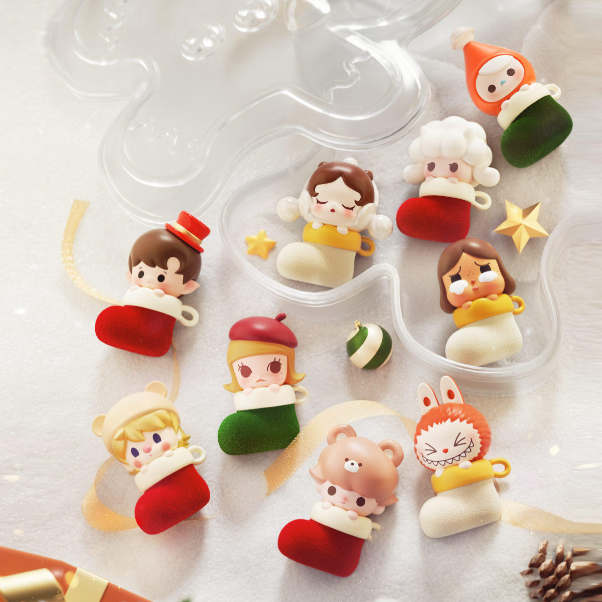 POP BEAN Christmas Sock Series Box Set - POP MART (Thailand)
