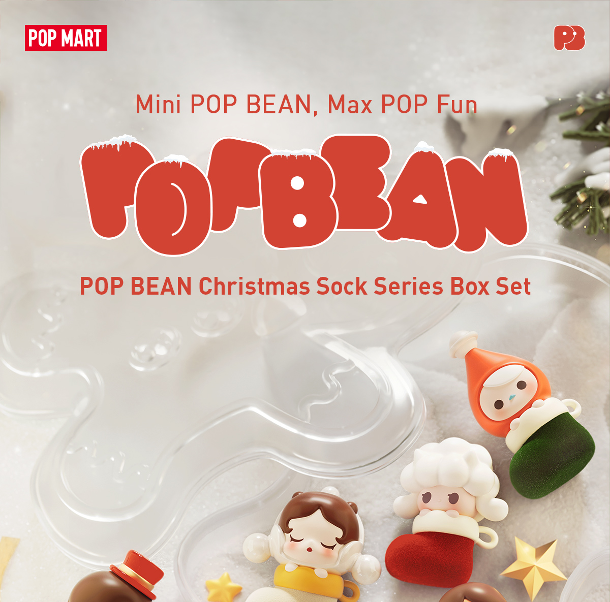 POPMART POPBEAN クリスマスソックスボックスセット POP BEAN Christmas Sock Series Box Set - POP MART (Thailand)