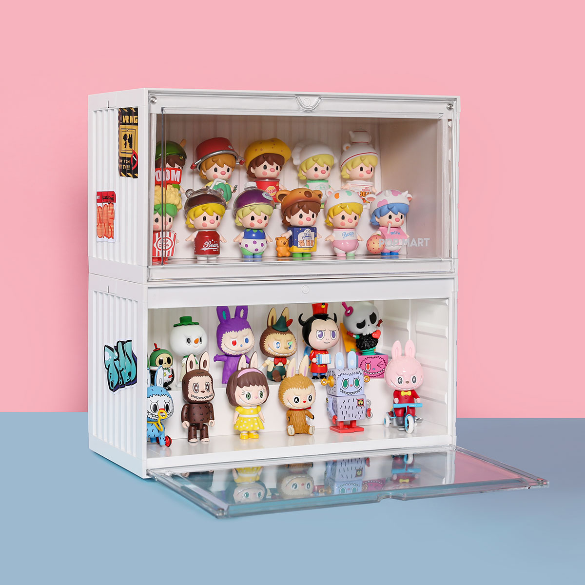 キャラクターグッズ POPMART Luminous Container White POP MART Luminous Display Container (White&Yellow&Pink