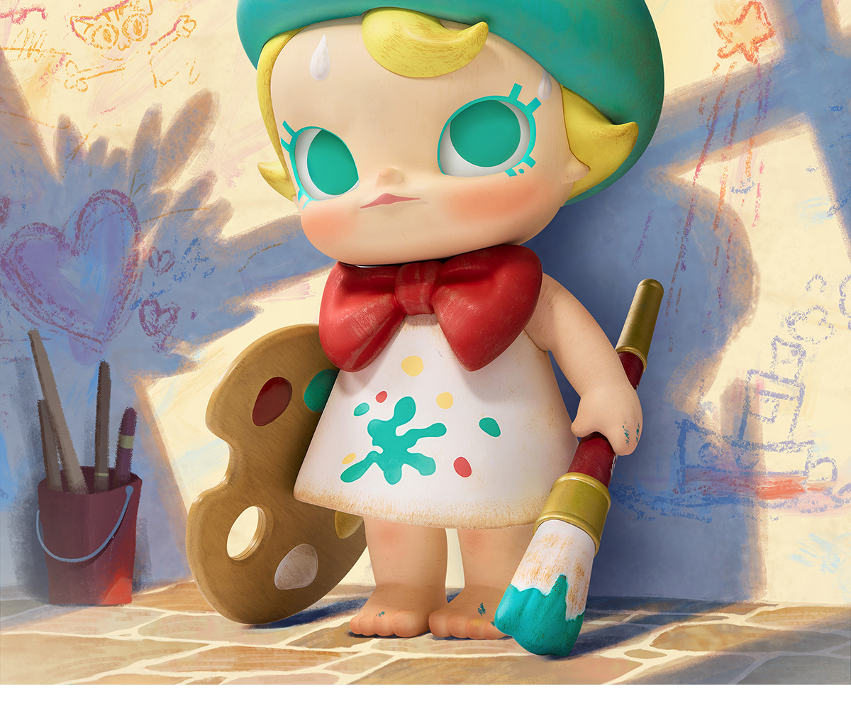 Baby Molly Future Painter Figurine - POP MART (Thailand)