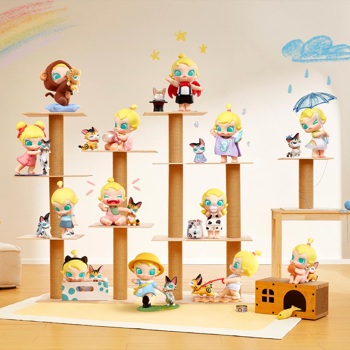 Baby Molly & Baby Tabby Series Figures - POP MART (Thailand)