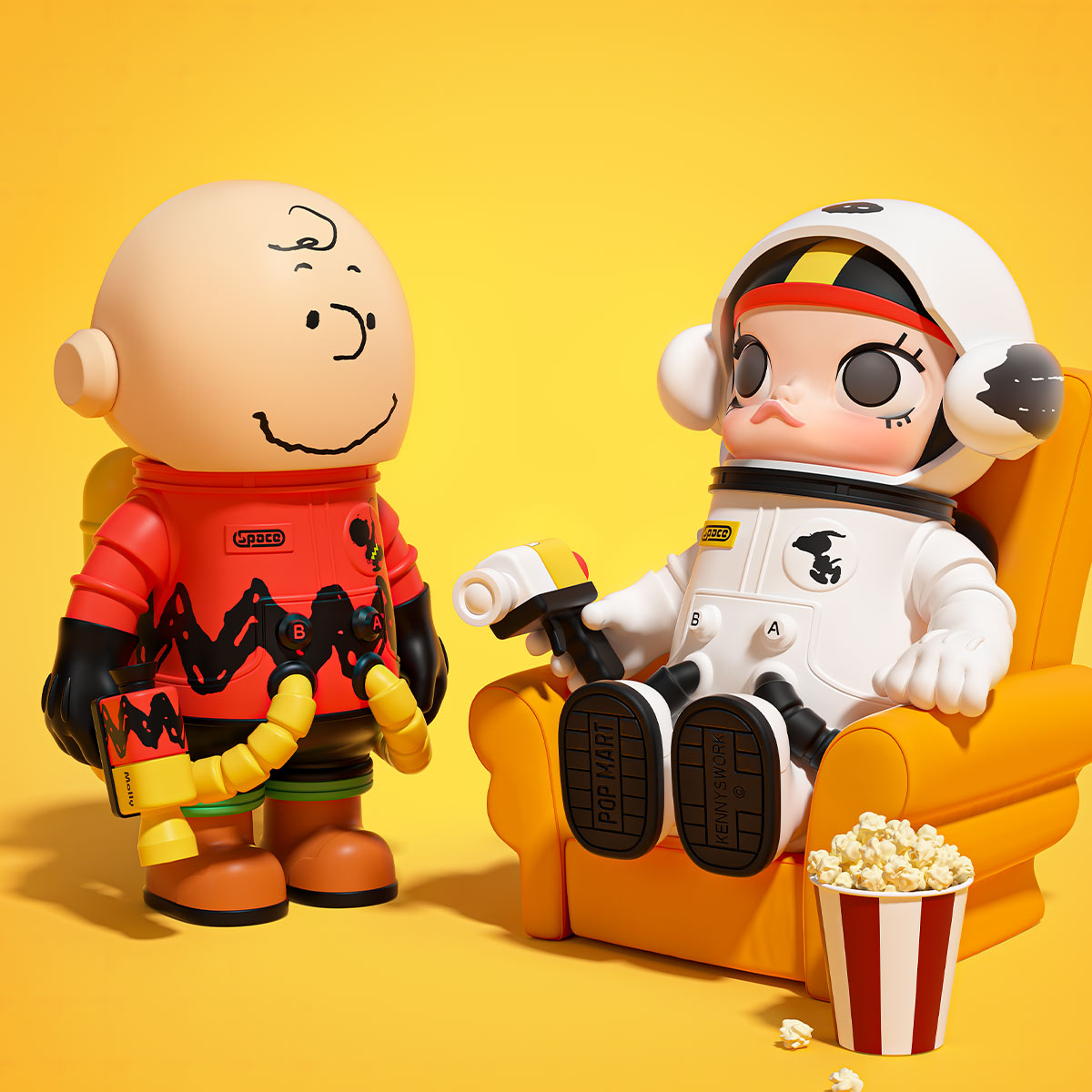 MEGA SPACE MOLLY 100% Charlie Brown & Snoopy - POP MART