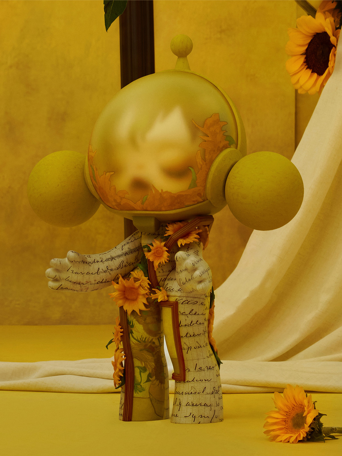 MEGA α SKULLPANDA 400% Van Gogh Museum Sunflowers - POP MART