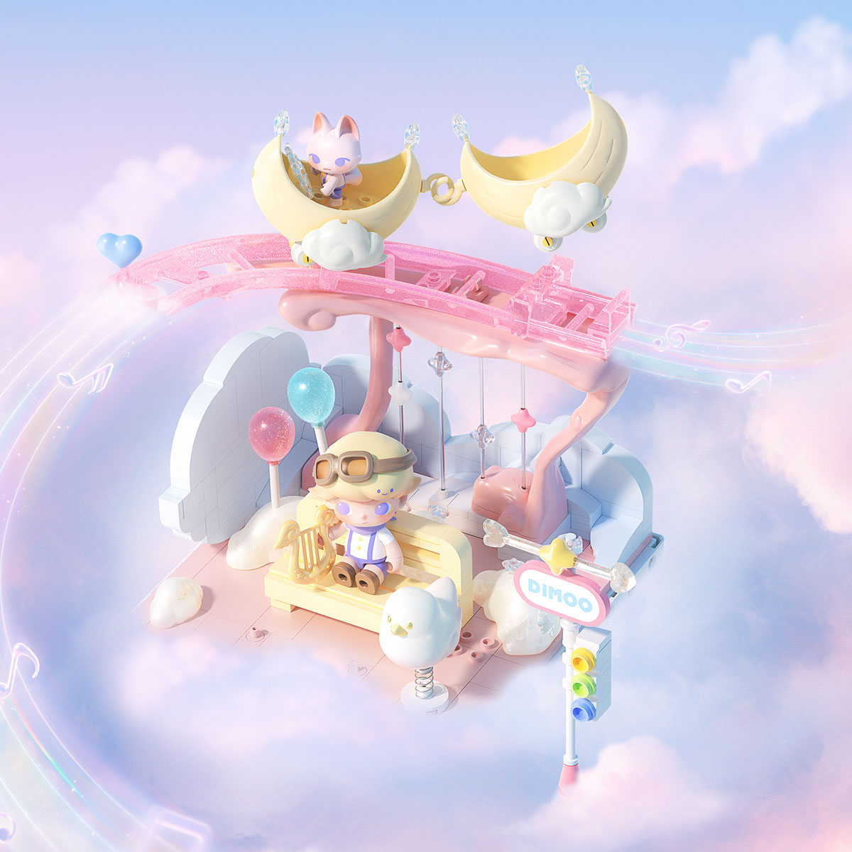 DIMOO Dream Melody Series Blocks - POP MART (Thailand)