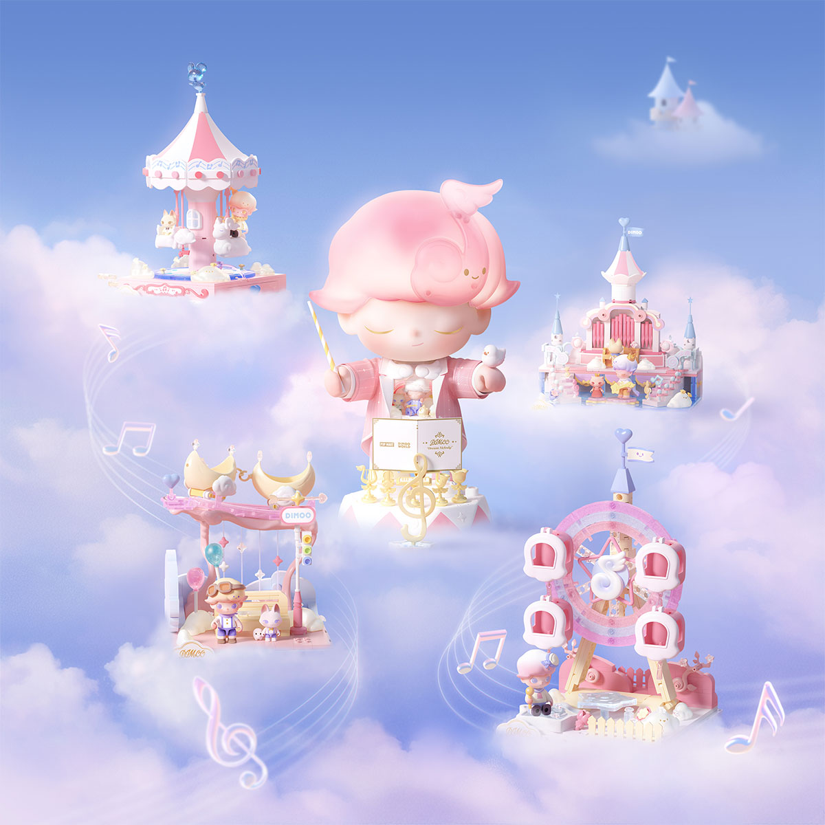 DIMOO Dream Melody シリーズブロックフィ ギュア Dream DIMOO Dream Melody Series Blocks - POP MART (Thailand)