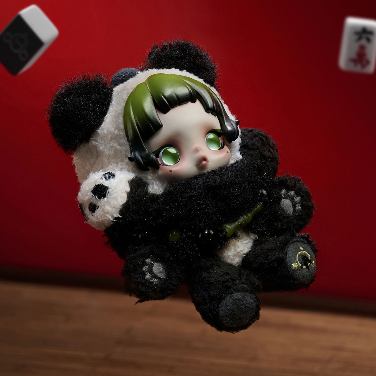 SKULLPANDA Lazy Panda Plush Doll Pendant - POP MART (Thailand)