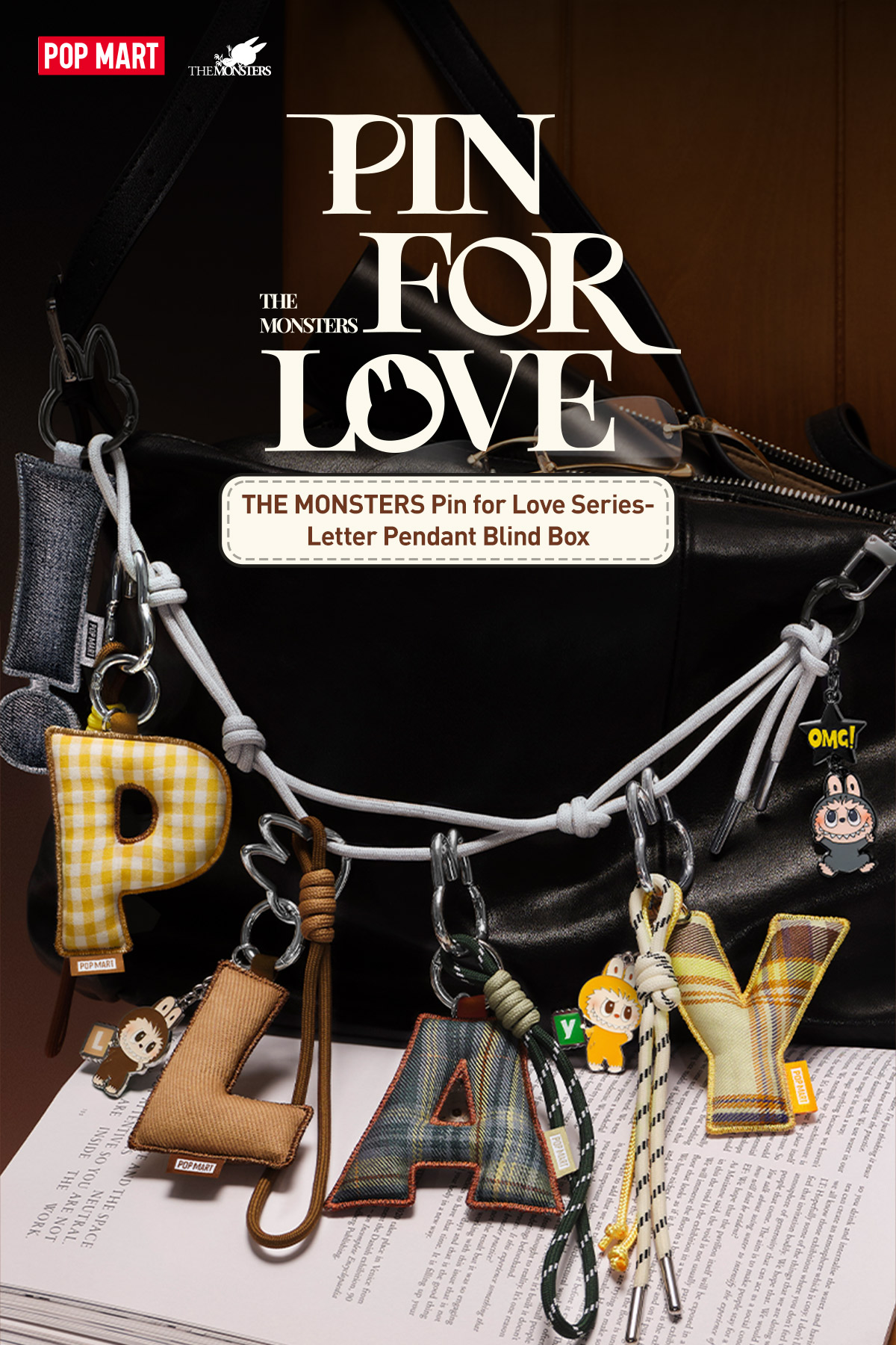 POP NOW:THE MONSTERS Pin for Love Series- Letter Pendant