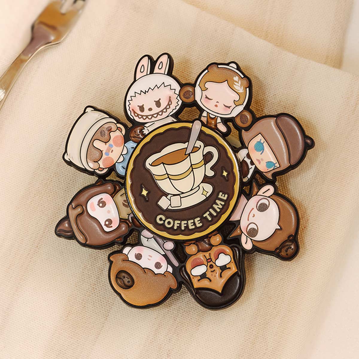 POP BEAN Coffee Factory Series - Spinning Badge - POP MART (New