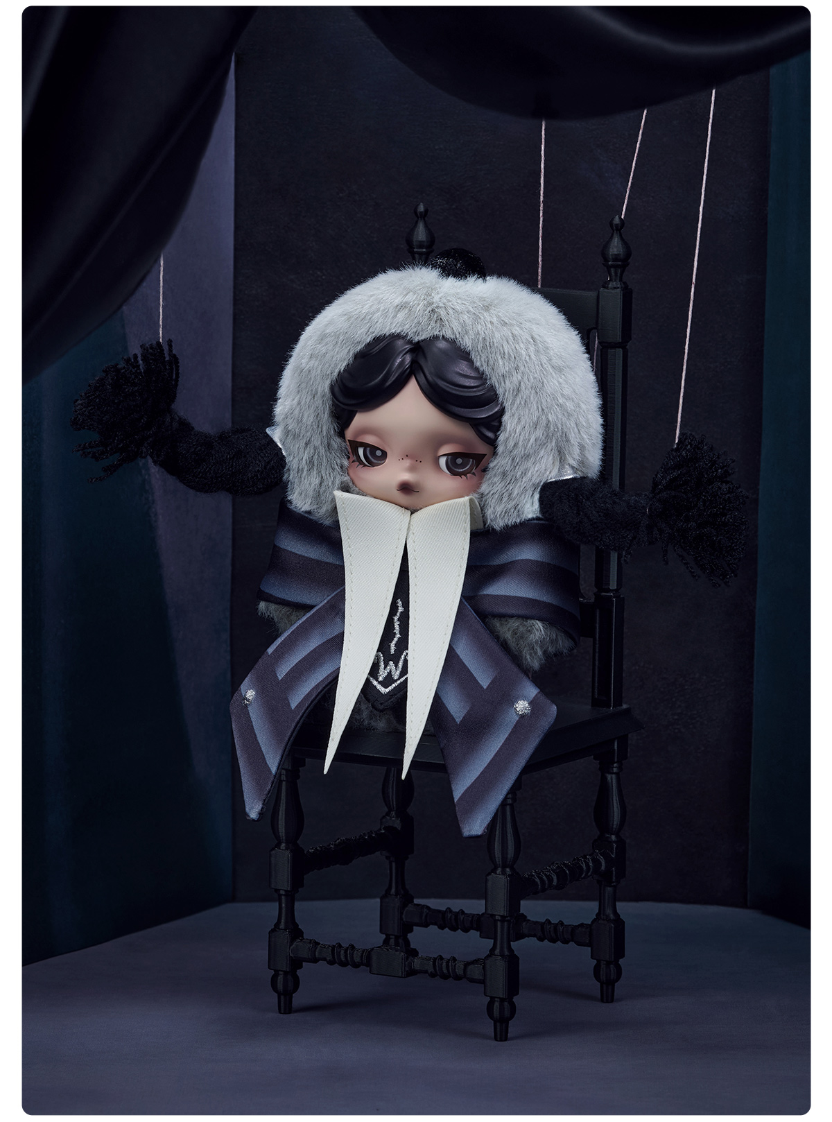 SKULLPANDA × Wednesday Plush（Nevermore Academy Uniform Version