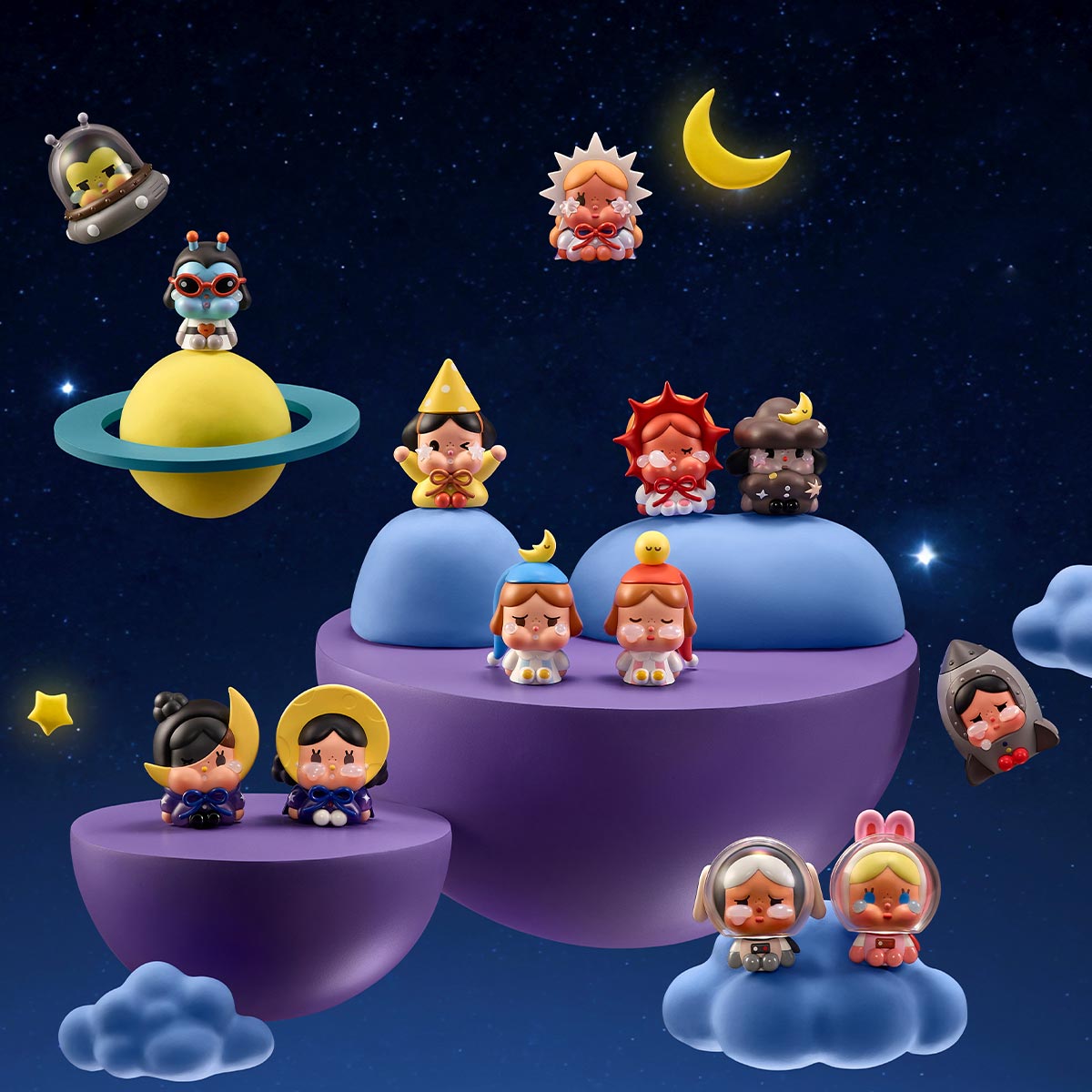 CRYBABY CRYING TO THE MOON-SITTING SERIES FIGURES - POP MART