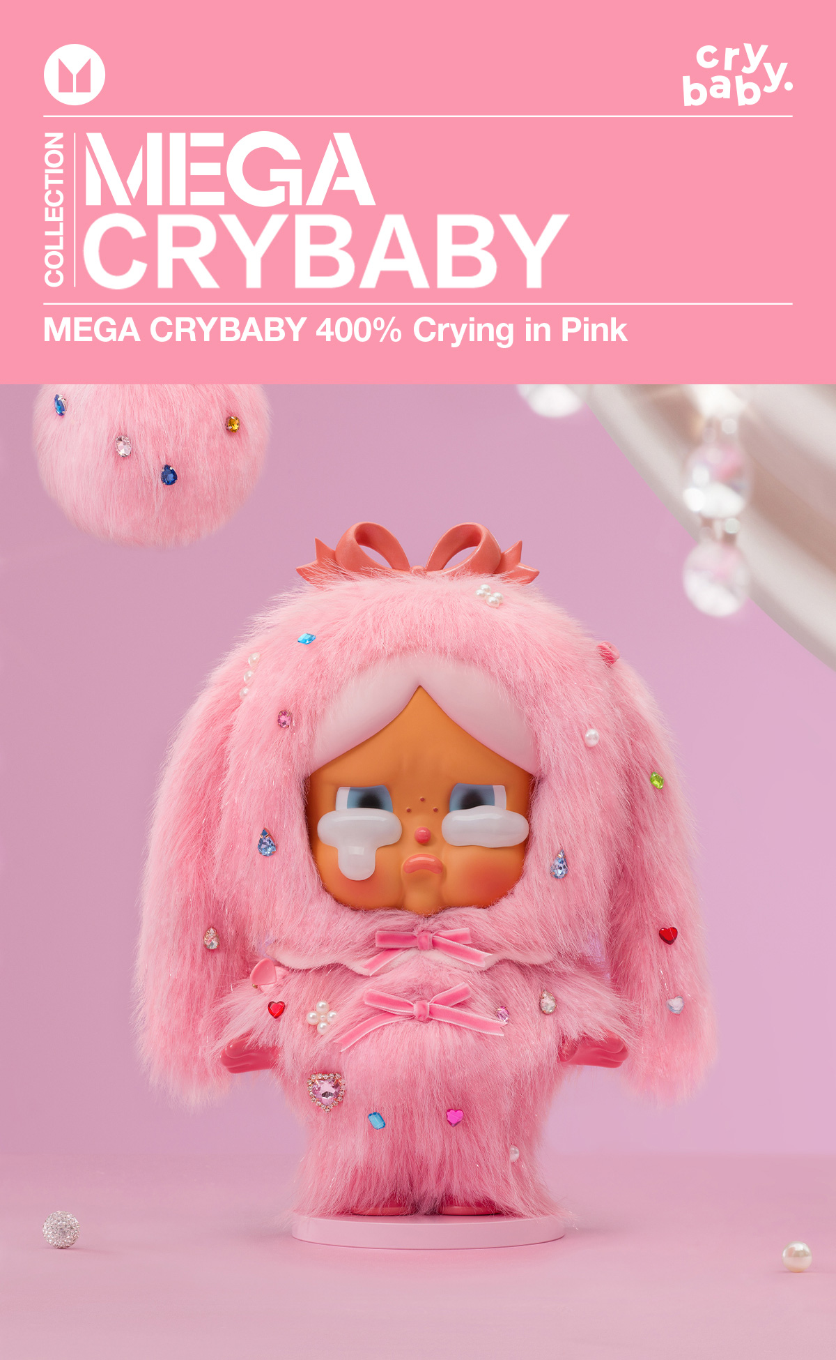 その他 POPMART crybaby 400% crying in pink MEGA CRYBABY 400% Crying in Pink - POP MART (Thailand)