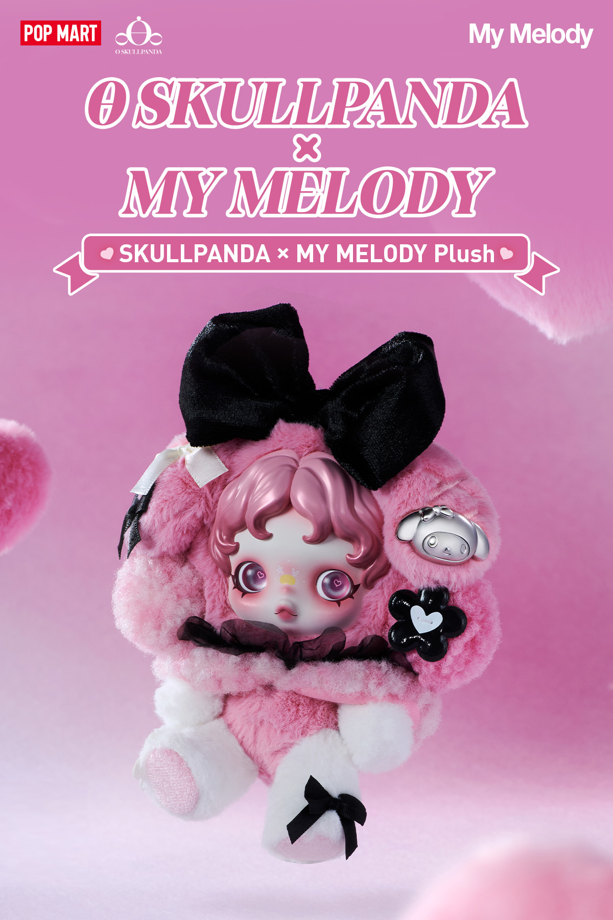 SKULLPANDA × MY MELODY Plush - POP MART (Thailand)